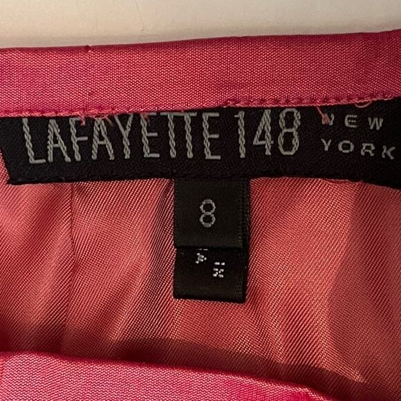 Lafayette 148 New York Pure Pink Silk Party Event Pencil Skirt NWOT Size 6 - Picture 8 of 12